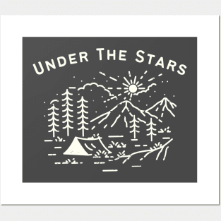 Under the stars camping camp Outdoors Posters and Art